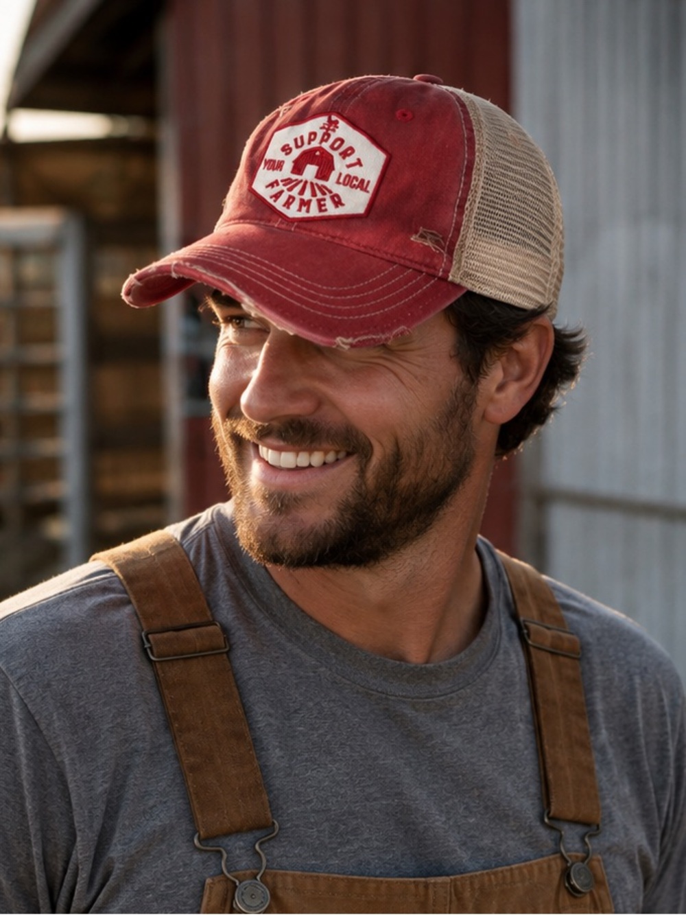 Support Your Local Farmer Distressed Trucker Hat – Legacy Brand | Snap Bak Cap